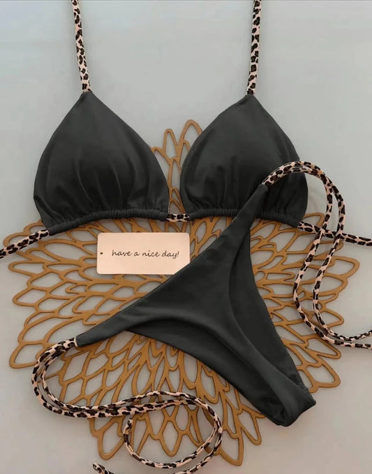 Women’s Leopard Print Bikini Set – Beach Vacation Swimwear - Velshara store