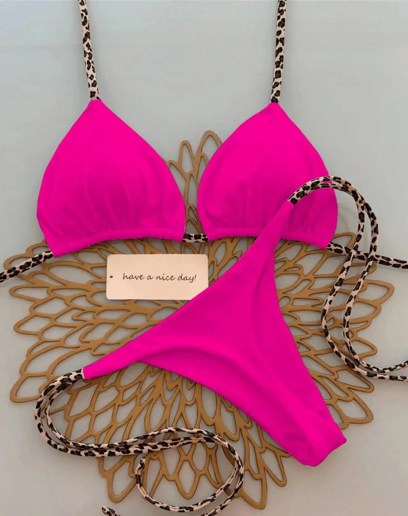 Women’s Leopard Print Bikini Set – Beach Vacation Swimwear - Velshara store