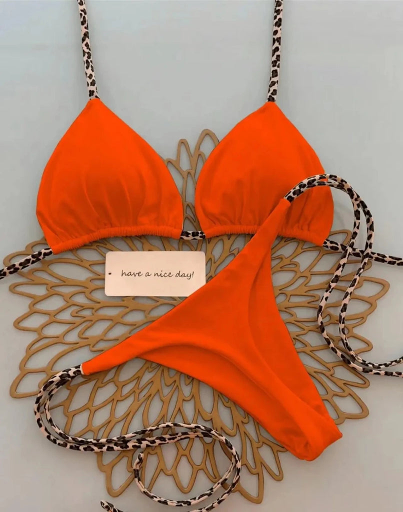 Women’s Leopard Print Bikini Set – Beach Vacation Swimwear - Velshara store