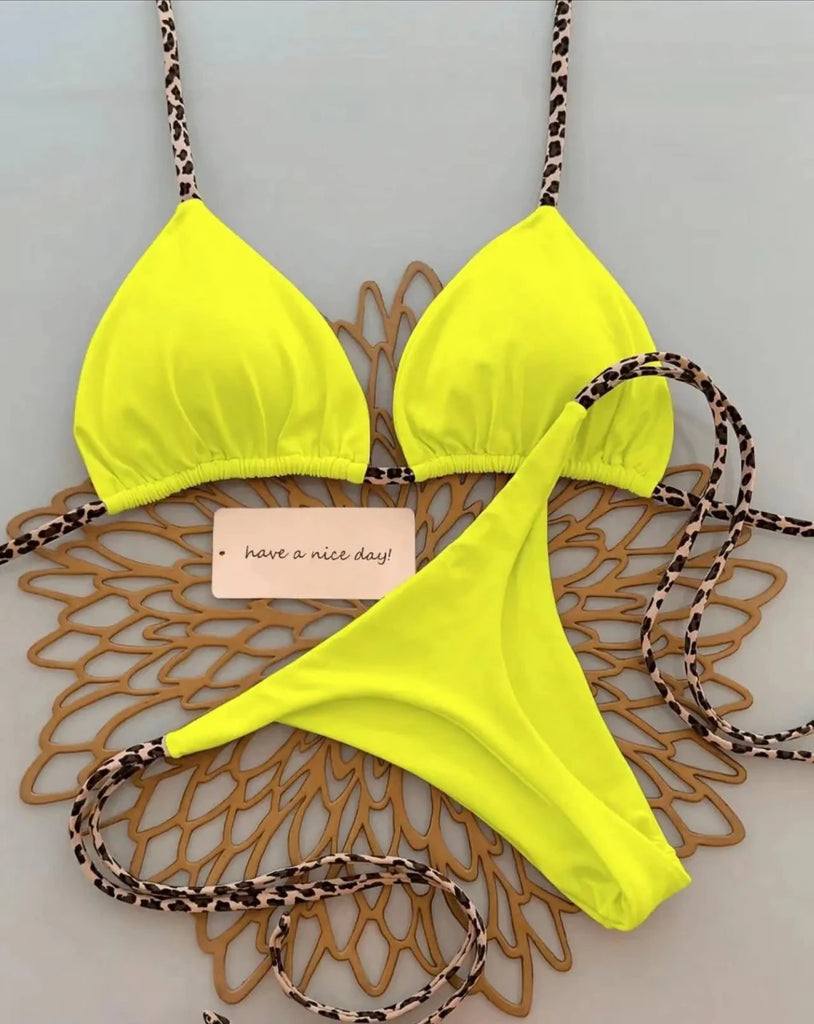 Women’s Leopard Print Bikini Set – Beach Vacation Swimwear - Velshara store