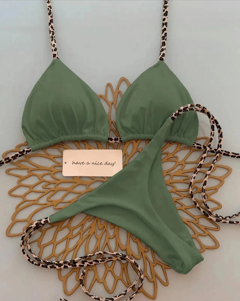 Women’s Leopard Print Bikini Set – Beach Vacation Swimwear - Velshara store