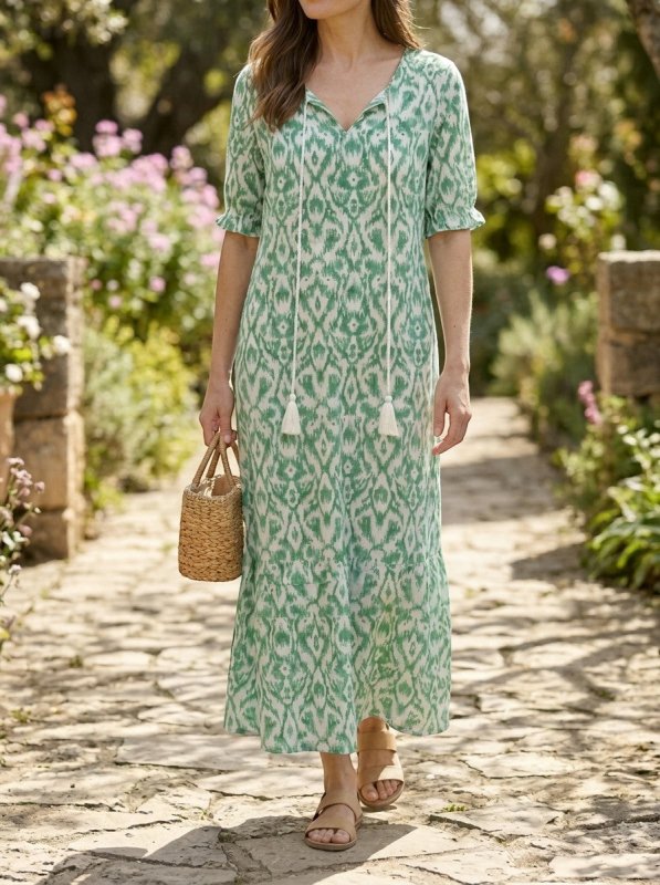 Women's Light Airy Fabric Maxi Dress | Flattering Bohemian Summer Dress - Velshara store