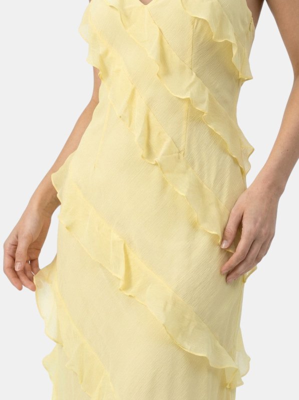 Women's Light Fabric Maxi Dress | Elegant Halter Neck Tiered Ruffles for Summer Events - Velshara store