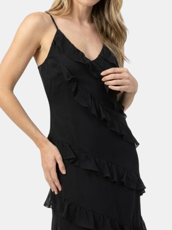 Women's Light Fabric Maxi Dress | Elegant Halter Neck Tiered Ruffles for Summer Events - Velshara store