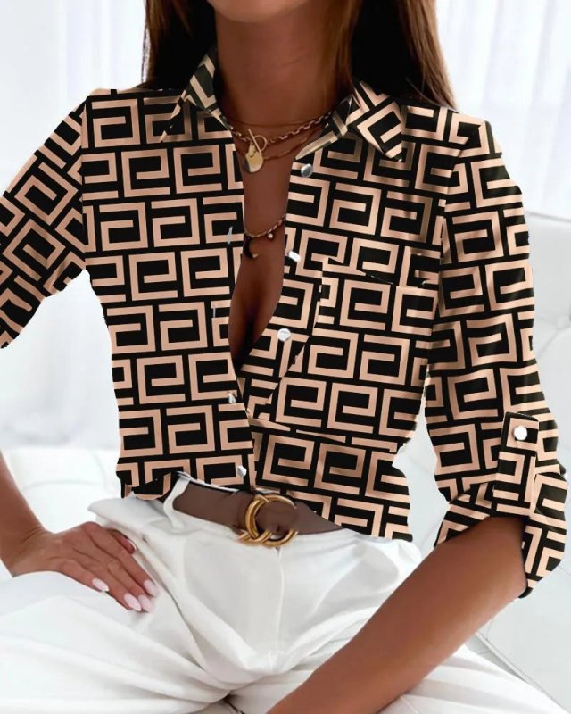 Women's Lightweight Artistic Print Blouse | Stylish Draped Summer Top - Velshara store