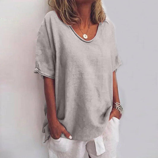 Women's Lightweight Cotton Blouse | Flowy Relaxed Fit Summer Top - Velshara store