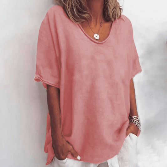 Women's Lightweight Cotton Blouse | Flowy Relaxed Fit Summer Top - Velshara store