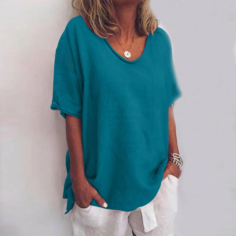 Women's Lightweight Cotton Blouse | Flowy Relaxed Fit Summer Top - Velshara store