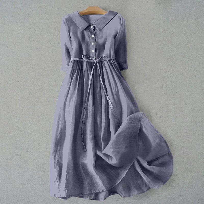 Women's Lightweight Cotton Summer Dress | Relaxed Fit Minimalist Maxi Style - Velshara store