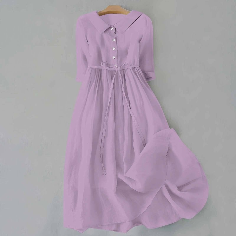 Women's Lightweight Cotton Summer Dress | Relaxed Fit Minimalist Maxi Style - Velshara store