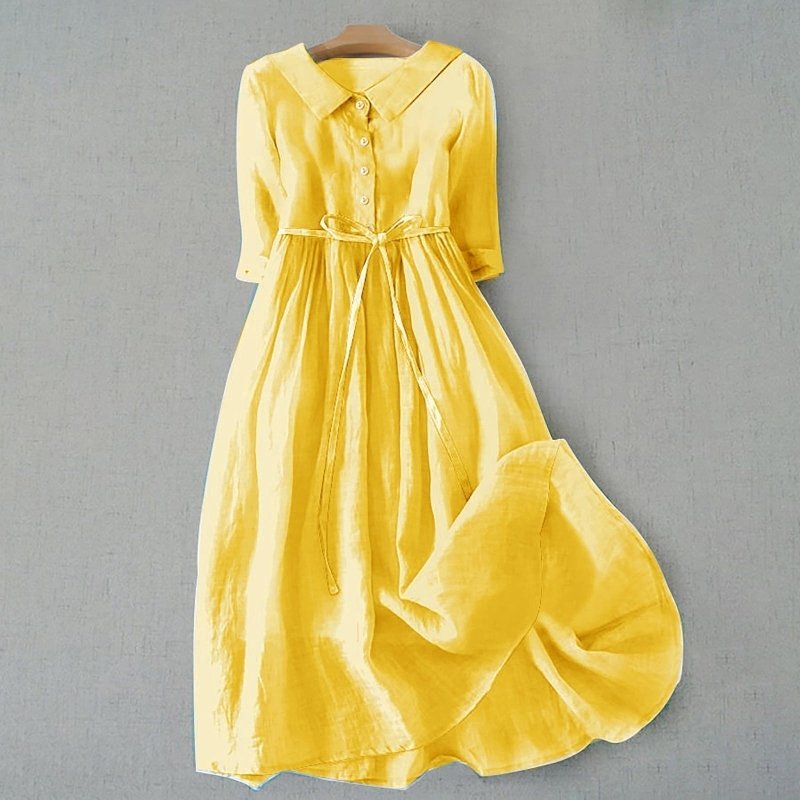 Women's Lightweight Cotton Summer Dress | Relaxed Fit Minimalist Maxi Style - Velshara store
