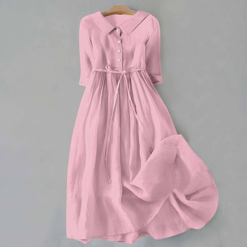 Women's Lightweight Cotton Summer Dress | Relaxed Fit Minimalist Maxi Style - Velshara store