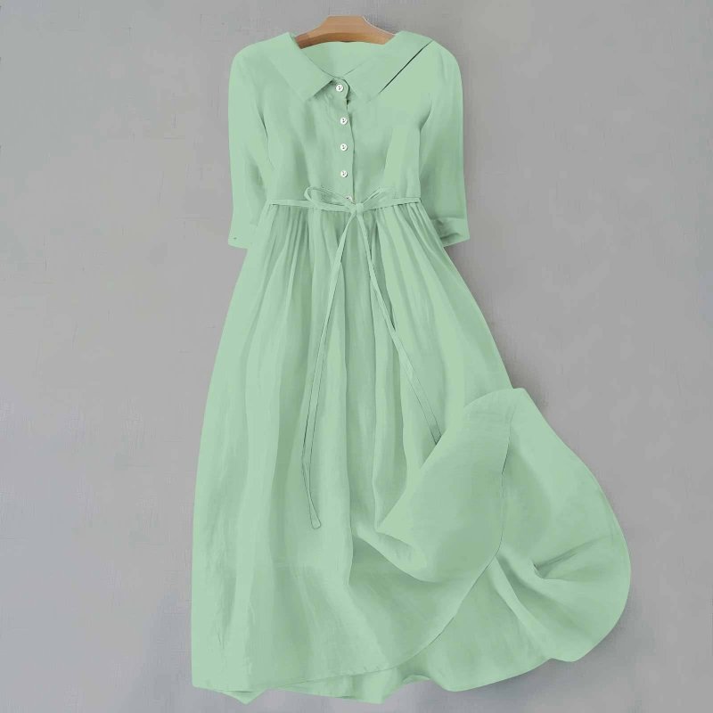 Women's Lightweight Cotton Summer Dress | Relaxed Fit Minimalist Maxi Style - Velshara store