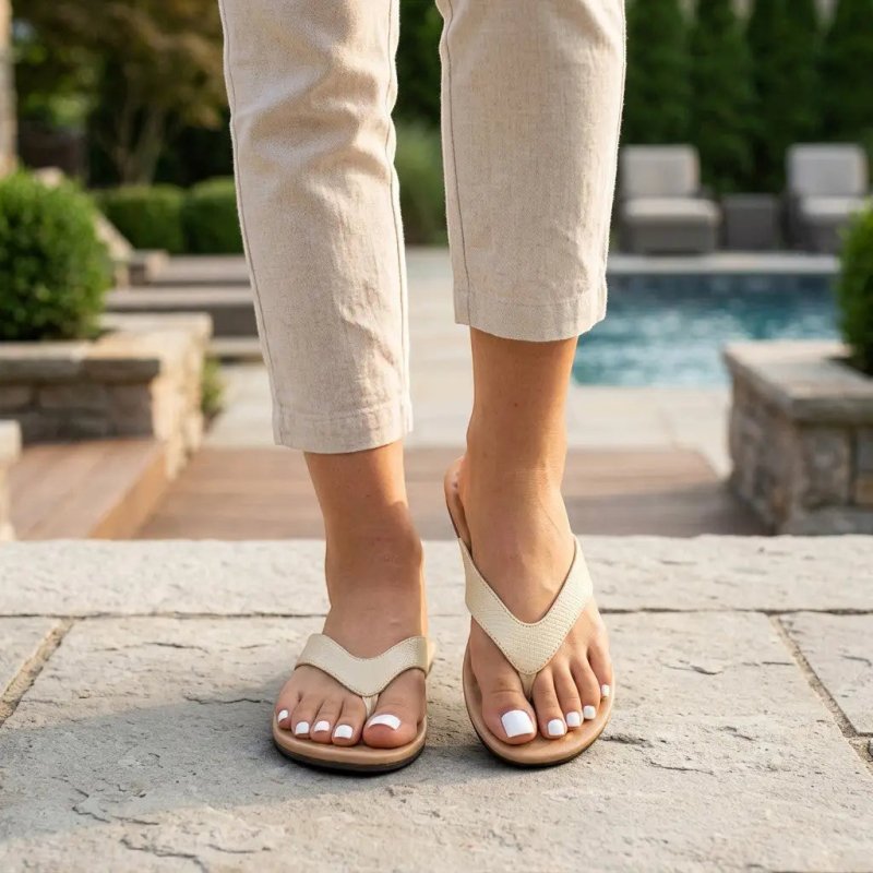 Women's Lightweight Fabric Mules | Comfortable Summer Toe Separator Sandals - Velshara store
