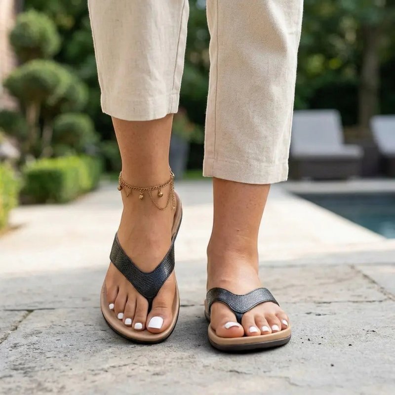 Women's Lightweight Fabric Mules | Comfortable Summer Toe Separator Sandals - Velshara store