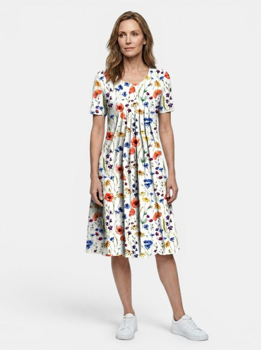 Women's Lightweight Floral Print Midi Dress | Flowy A - Line Summer Style - Velshara store