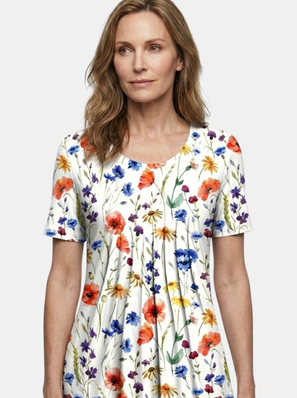Women's Lightweight Floral Print Midi Dress | Flowy A - Line Summer Style - Velshara store