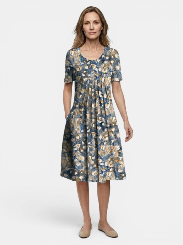 Women's Lightweight Floral Print Midi Dress | Flowy A - Line Summer Style - Velshara store