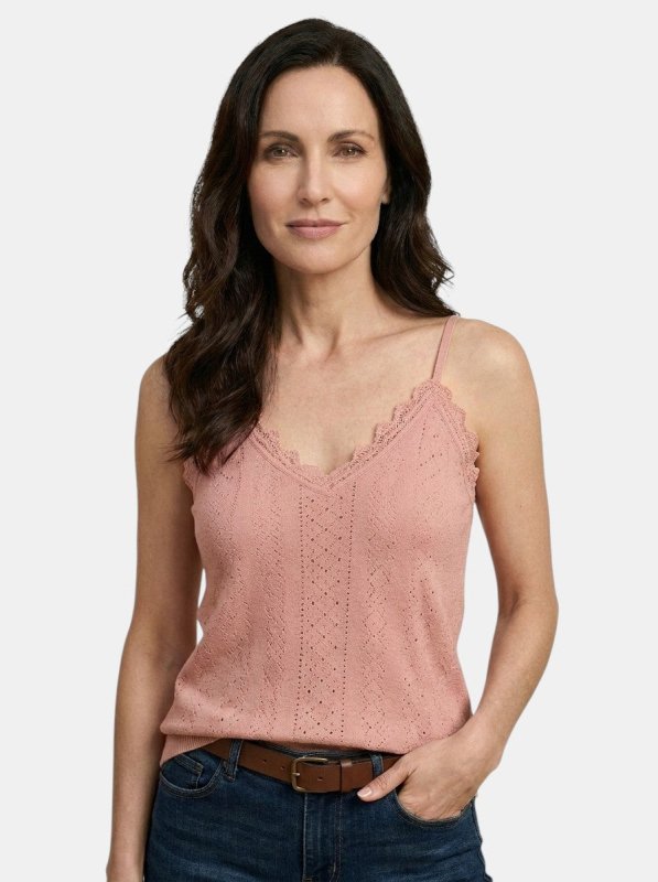 Women's Lightweight Lace Detail Tank Top | Elegant Sleeveless Summer Blouse - Velshara store
