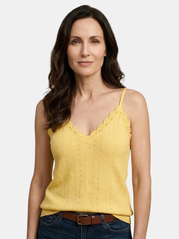 Women's Lightweight Lace Detail Tank Top | Elegant Sleeveless Summer Blouse - Velshara store