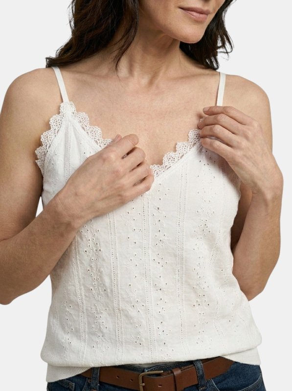 Women's Lightweight Lace Detail Tank Top | Elegant Sleeveless Summer Blouse - Velshara store