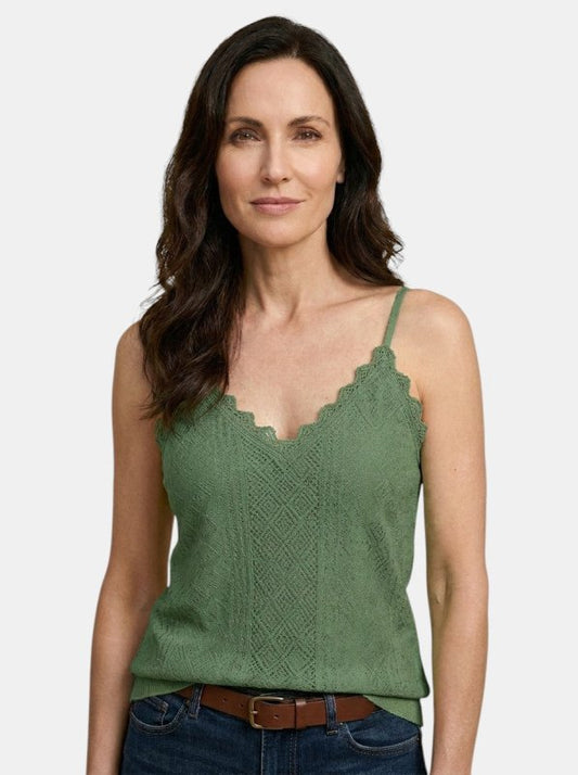 Women's Lightweight Lace Detail Tank Top | Elegant Sleeveless Summer Blouse - Velshara store