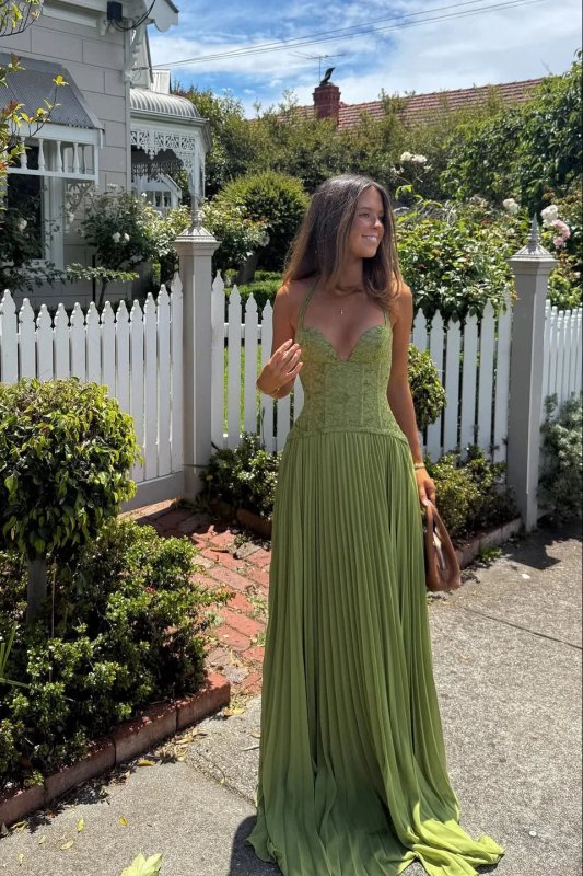 Women's Lightweight Pleated Corset Maxi Dress | Elegant Flowing Summer Evening Gown - Velshara store