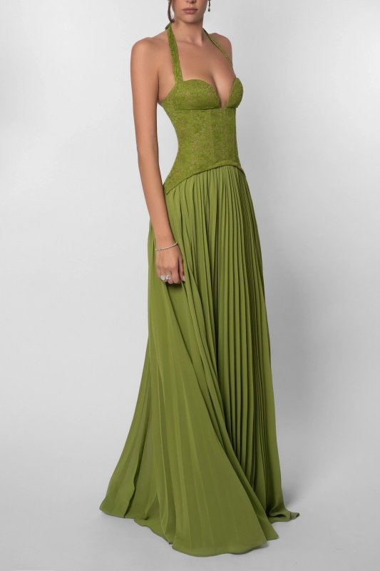 Women's Lightweight Pleated Corset Maxi Dress | Elegant Flowing Summer Evening Gown - Velshara store