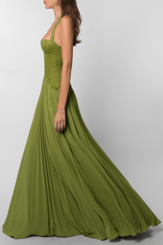 Women's Lightweight Pleated Corset Maxi Dress | Elegant Flowing Summer Evening Gown - Velshara store