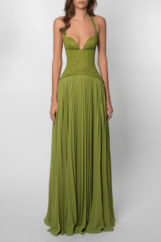 Women's Lightweight Pleated Corset Maxi Dress | Elegant Flowing Summer Evening Gown - Velshara store