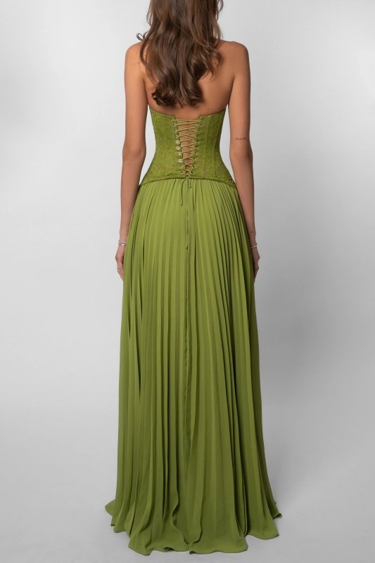 Women's Lightweight Pleated Corset Maxi Dress | Elegant Flowing Summer Evening Gown - Velshara store