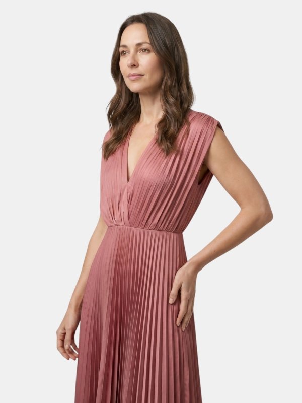 Women's Lightweight Pleated Maxi Dress | Elegant Draped V - Neck Summer Gown - Velshara store