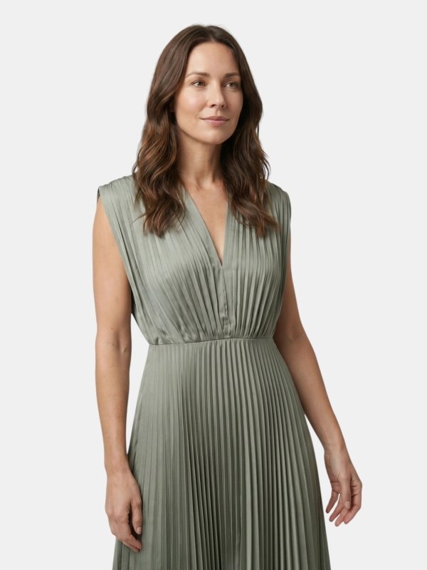 Women's Lightweight Pleated Maxi Dress | Elegant Draped V - Neck Summer Gown - Velshara store