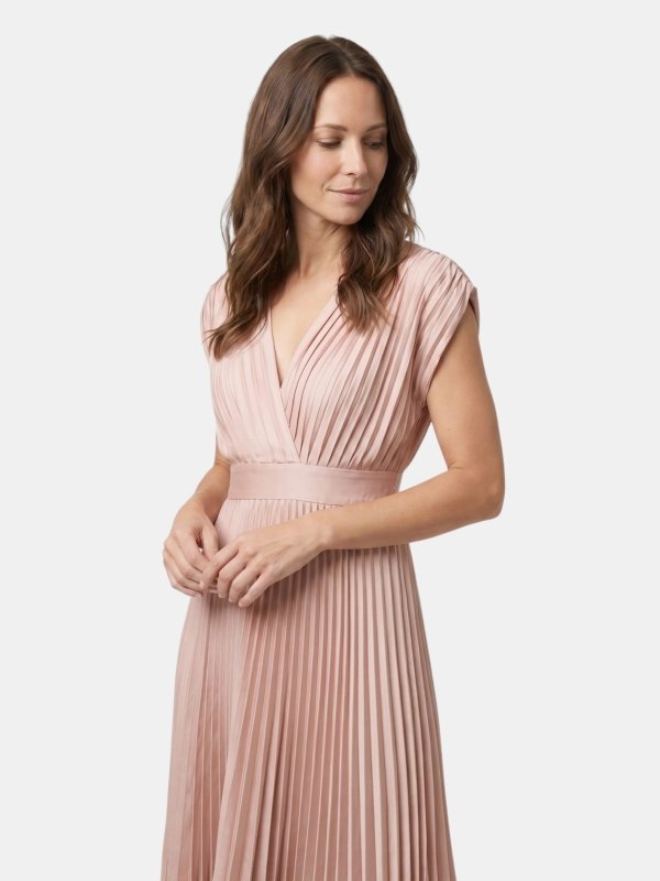 Women's Lightweight Pleated Maxi Dress | Elegant Draped V - Neck Summer Gown - Velshara store