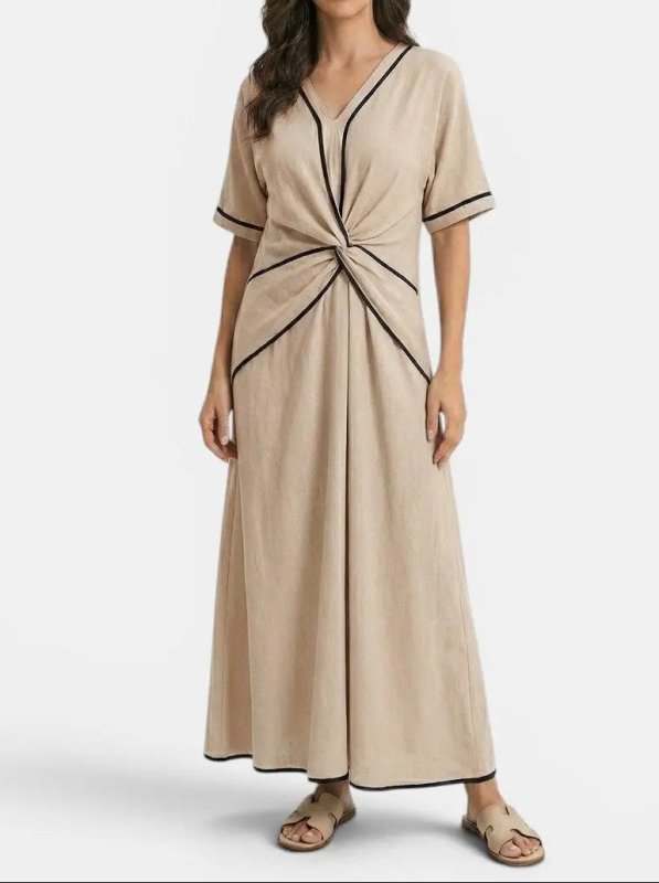 Women's Lightweight Striped Maxi Dress | Elegant Summer Style with Comfortable Fit - Velshara store