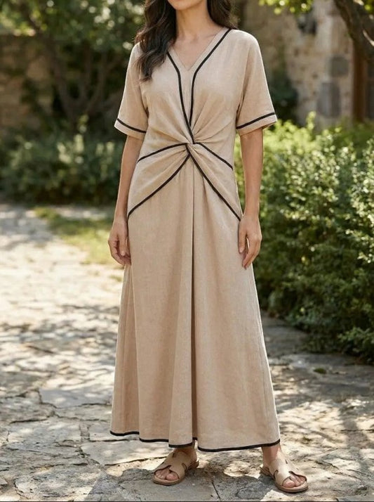 Women's Lightweight Striped Maxi Dress | Elegant Summer Style with Comfortable Fit - Velshara store