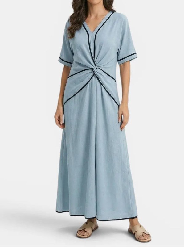 Women's Lightweight Striped Maxi Dress | Elegant Summer Style with Comfortable Fit - Velshara store