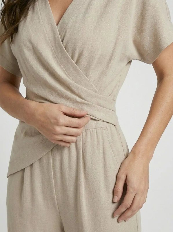 Women's Lightweight Two - Piece Set | Elegant Wrap - Front Top and Tailored Trousers - Velshara store