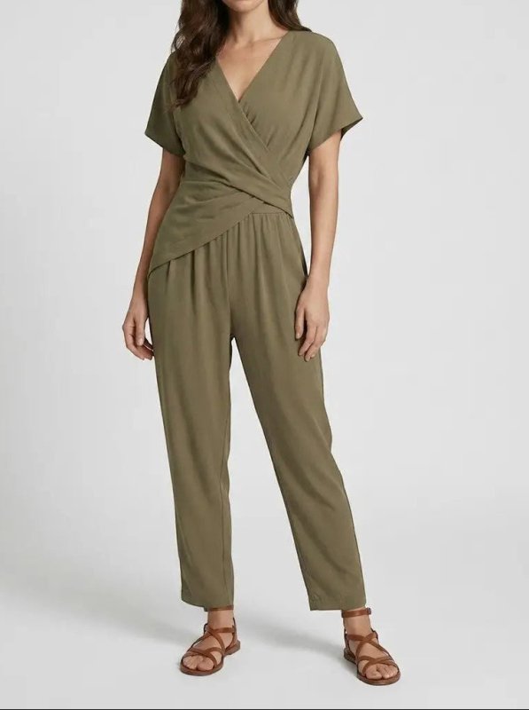 Women's Lightweight Two - Piece Set | Elegant Wrap - Front Top and Tailored Trousers - Velshara store