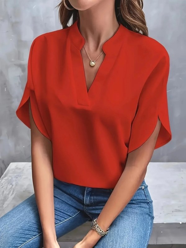 Women's Lightweight Viscose Blouse | Tailored V - Neck Summer Top - Velshara store