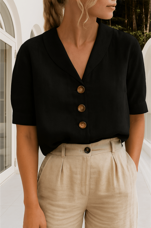 Women's Lightweight White Wrap Blouse | Elegant Long Sleeve Summer Top - Velshara store
