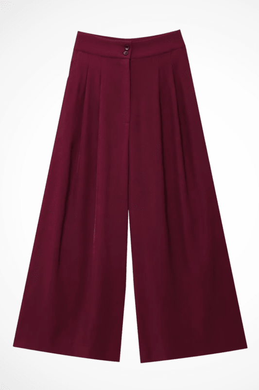 Women's Linen Blend Loungewear Set | Structured Wrap Top and Wide Leg Trousers - Velshara store