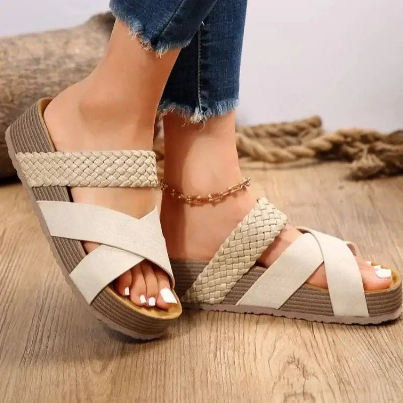 Women's Matte Platform Sandals | Stylish Criss - Cross Open Toe Footwear - Velshara store