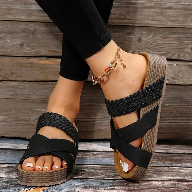 Women's Matte Platform Sandals | Stylish Criss - Cross Open Toe Footwear - Velshara store