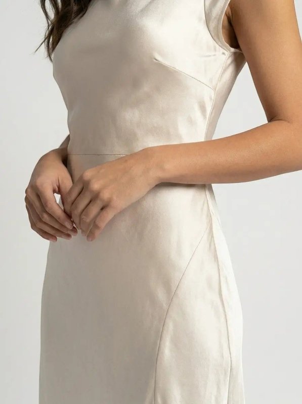 Women's Minimalist Midi Slip Dress | Elegant Fluid Summer Dress for Cocktail Events - Velshara store