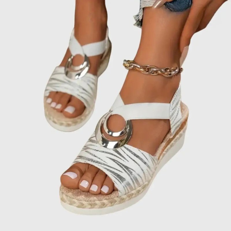 Women's Natural Fabric Wedge Sandals | Comfortable Slingback Espadrille Shoes - Velshara store