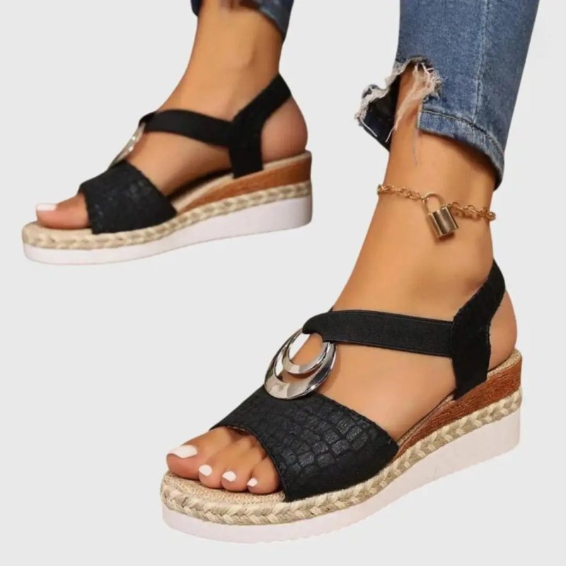 Women's Natural Fabric Wedge Sandals | Comfortable Slingback Espadrille Shoes - Velshara store