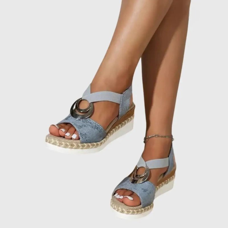 Women's Natural Fabric Wedge Sandals | Comfortable Slingback Espadrille Shoes - Velshara store