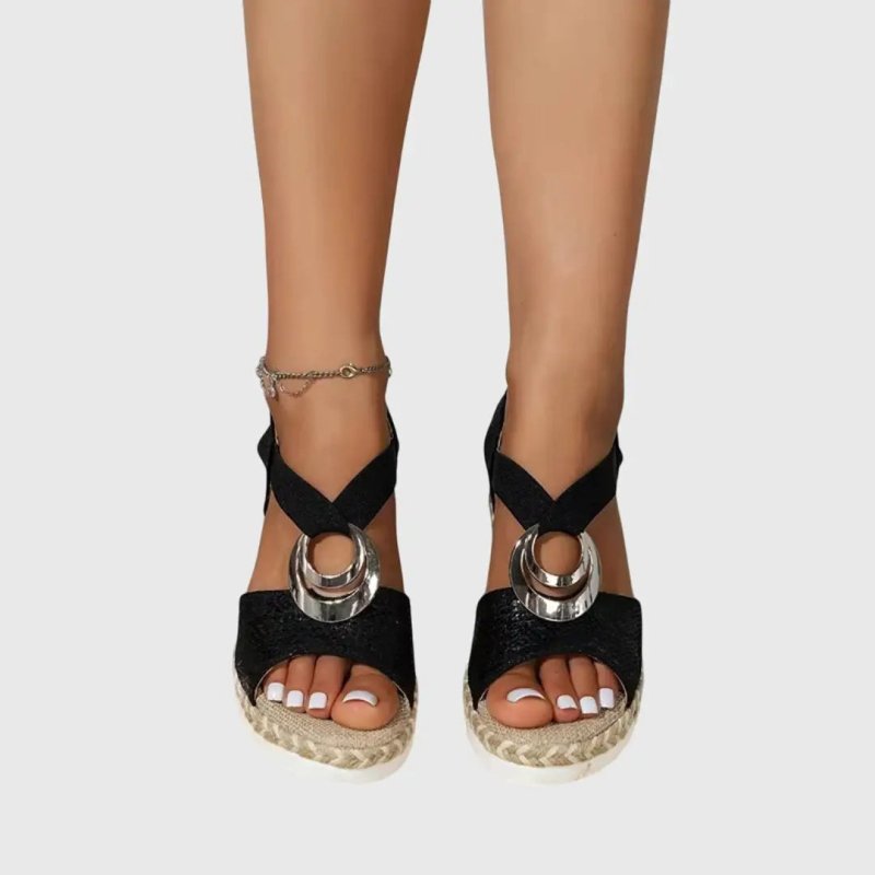Women's Natural Fabric Wedge Sandals | Comfortable Slingback Espadrille Shoes - Velshara store