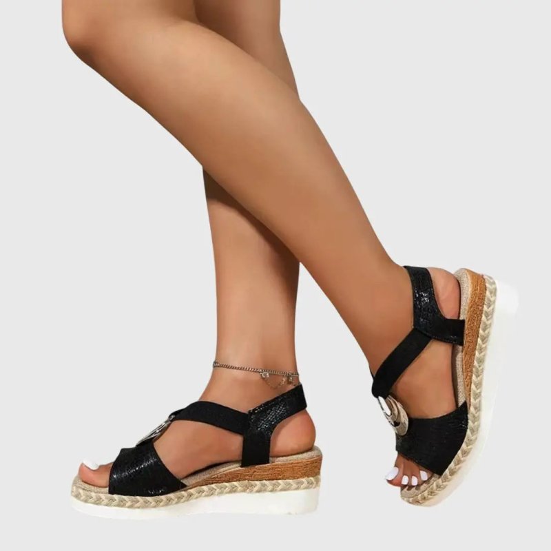 Women's Natural Fabric Wedge Sandals | Comfortable Slingback Espadrille Shoes - Velshara store